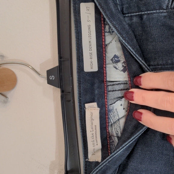 Anthrologie PILCRO High-Rise Denim Legging Cropped 27 - Picture 7 of 11